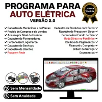Programa para Oficina de Auto Elétrica com Ordem de Serviço, Vendas com Financeiro v2.0 — imagem principal