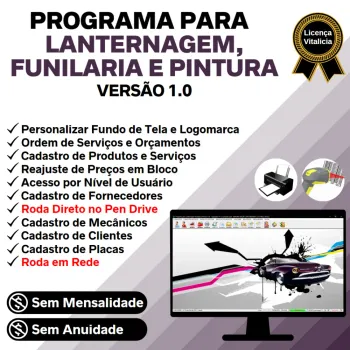 Programa para Lanternagem, Funilaria, Pintura e Serviços v1.0