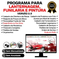 Programa para Lanternagem, Funilaria, Pintura e Serviços com Financeiro v2.0 — imagem principal