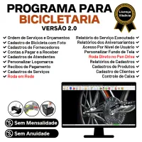 Programa para Loja de Bicicletaria com Serviços, Vendas, Estoque e Financeiro v2.0 — imagem principal