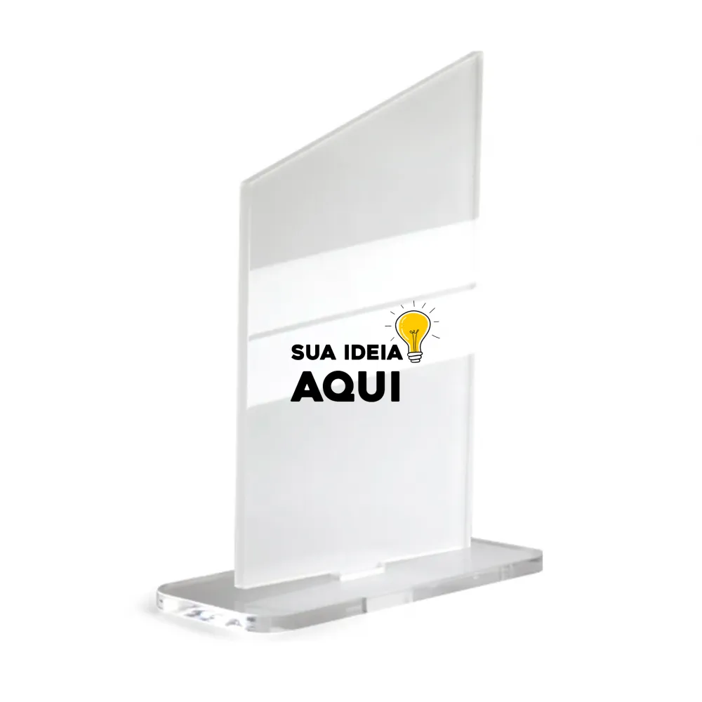 Troféu Acrílico Cristal com Base - Torre 10x16,5cm Imagem