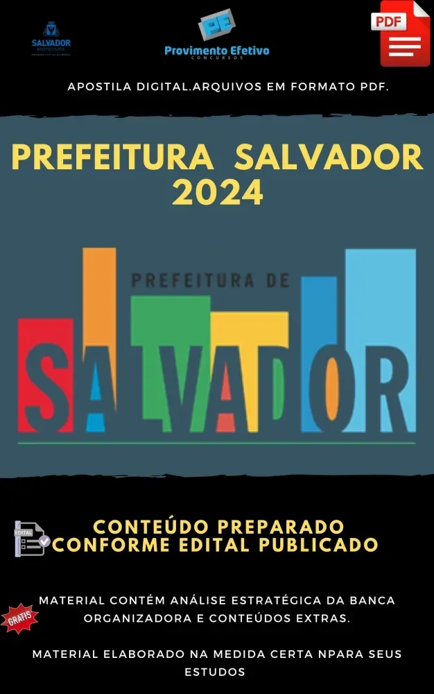 Apostila Prefeitura Salvador Técnico Enfermagem PSF Ano 2024