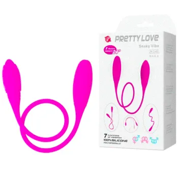 Vibrador Duplo Flexível SNAKY VIBE 7 Vibrações USB - BI-014327