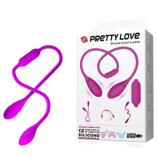 Vibrador Duplo Flexível SNAKY VIBE 12 Vibrações USB - BI-014327-5