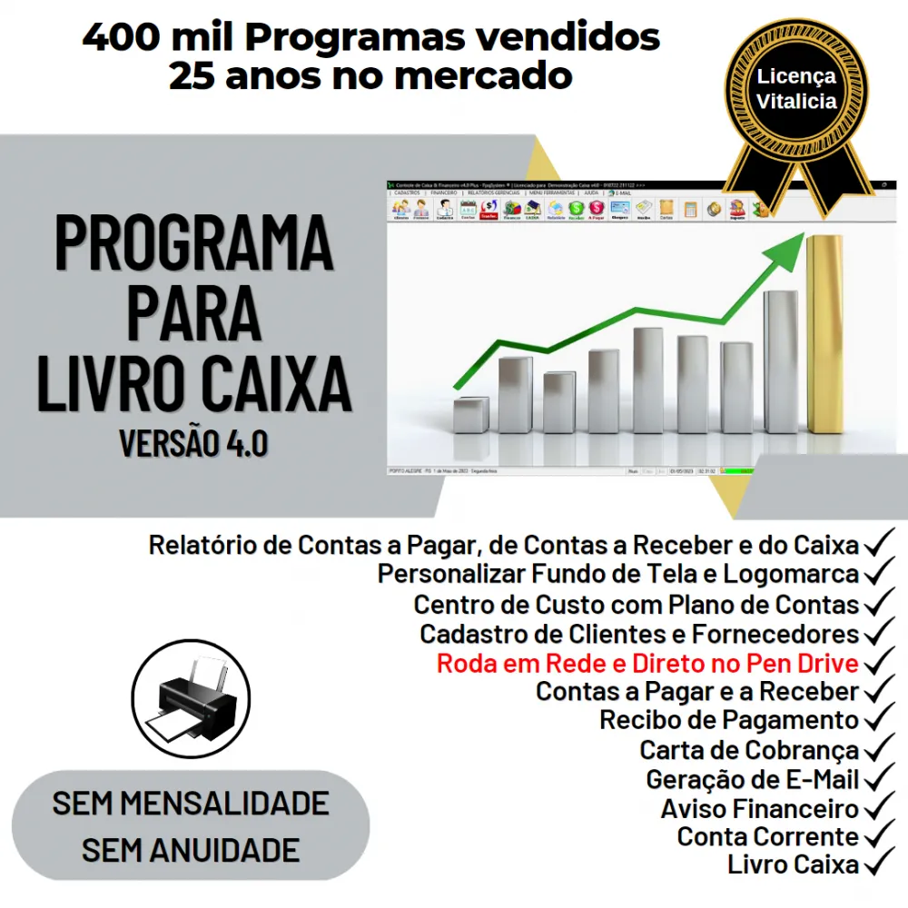 Programa Livro Caixa Financeiro v4.0 Plus