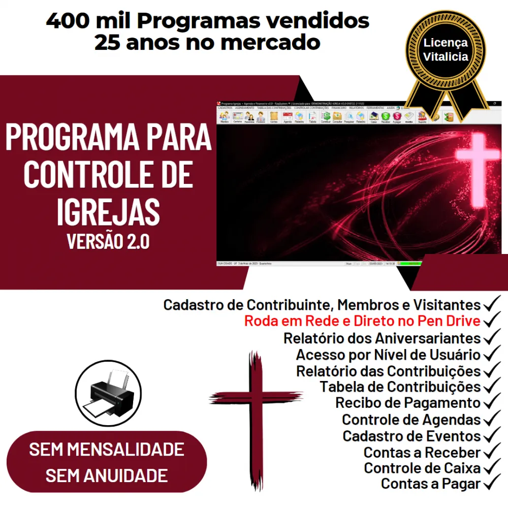 Programa para Controle de Igrejas com Financeiro v2.0