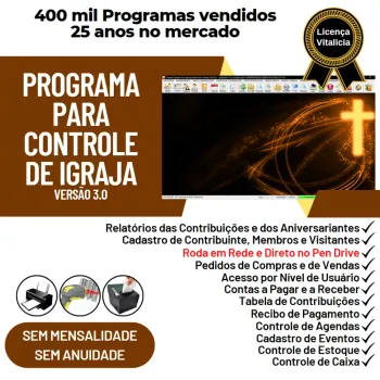 Programa para Controle de Igrejas com Financeiro v3.0 Plus