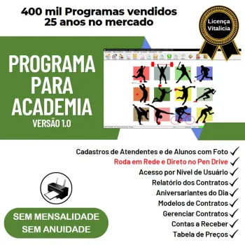 Programa para Academia com Controle de Contratos v1.0