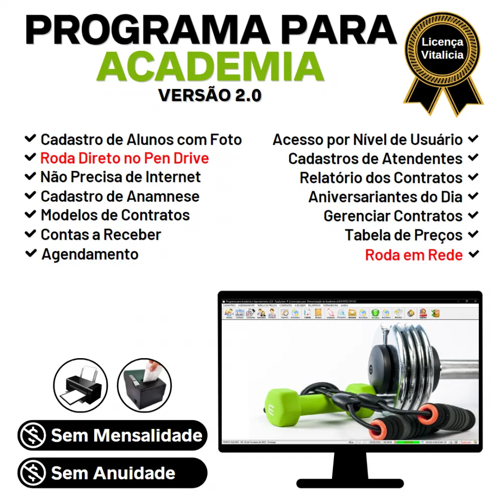 Programa para Academia com Agendamento e Contrato v2.0