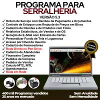 Programa Ordem de Serviço Serralheria com Vendas e Financeiro e Agendamento v5.3 — imagem principal