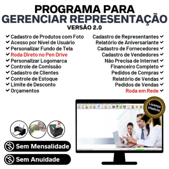 Programa para Gerenciar Representação, Pedido de Vendas e Financeiro v2.0