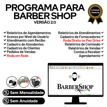 Programa BarberShop, Agendamento, Vendas e v2.0