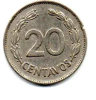 Equador - 1959 - 20 Centavos - Foto 2