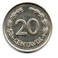 Equador - 1966 - 20 Centavos - Foto 2