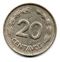 Equador - 1962 - 20 Centavos - Foto 2