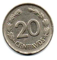 Equador - 1962 - 20 Centavos - Foto 2