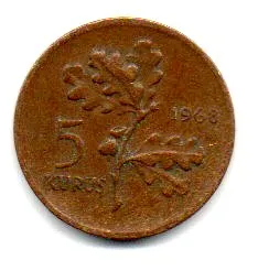 Turquia - 1968 - 5 Kurus
