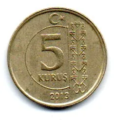 Turquia - 2013 - 5 Kurus