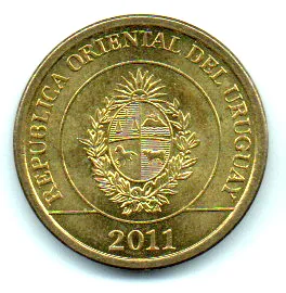 Uruguai - 2011 - 1 Peso - Sob Imagem