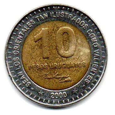 Uruguai - 2000 - 10 Pesos - MBC