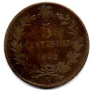 Itália - 1862N - 5 Centesimi