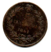Itália - 1861M - 5 Centesimi