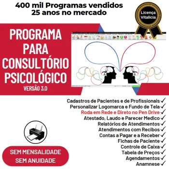 Programa Gerenciar Consultório Psicológico + Financeiro v3.0 Plus
