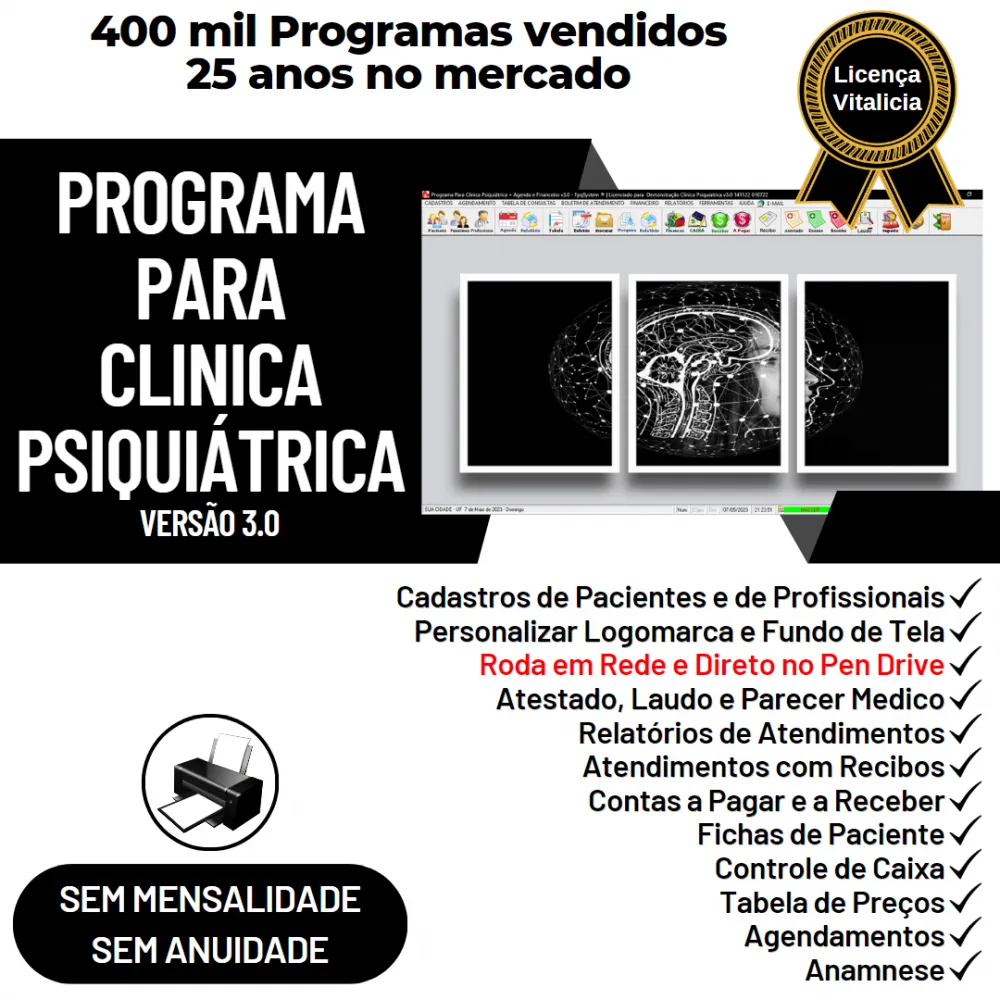 Programa Gerenciar Clinica Psiquiatrica + Financeiro v3.0 Plus
