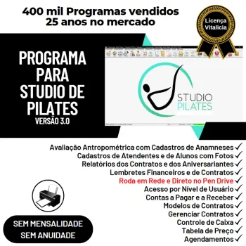 Programa para Gerenciar Studio de Pilates com Agendamento + Financeiro v3.0 Plus