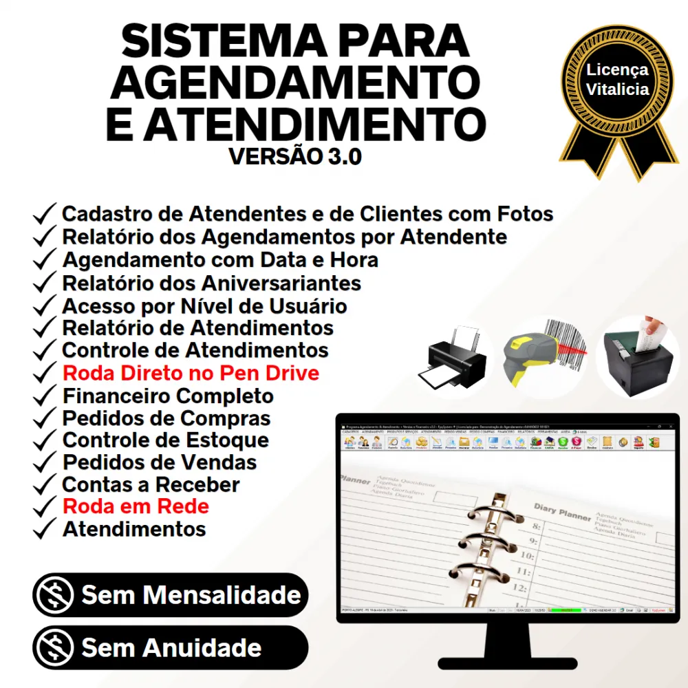 Sistema Agendamento, Vendas, Compras Atendimento e Financeiro v3.0