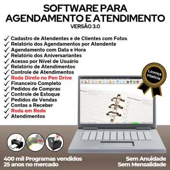 Software Agendamento, Vendas, Compras Atendimento e Financeiro v3.0