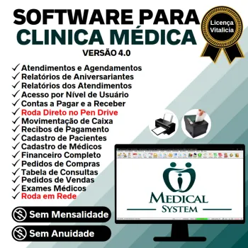 Software Consultório e Clinica Médica com Agendamento, Vendas e Financeiro v4.0