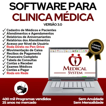 Software Consultório e Clinica Médica com Agendamento e Financeiro v3.0