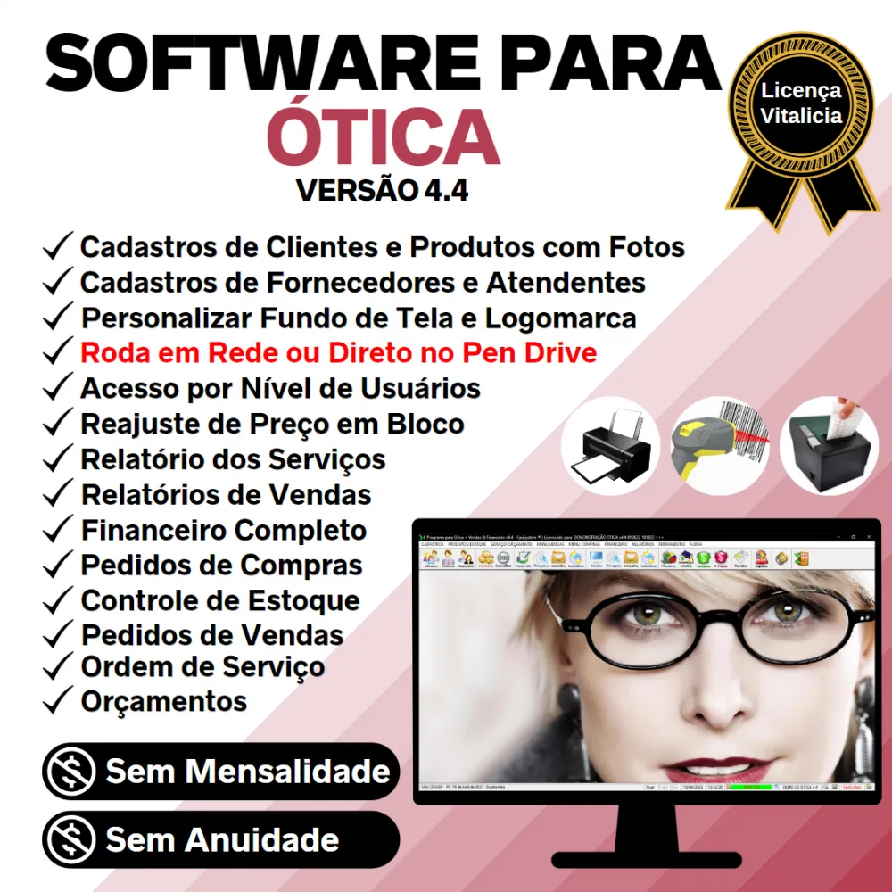 Software para Ótica e Relojoalheria Vendas + Financeiro v4.4