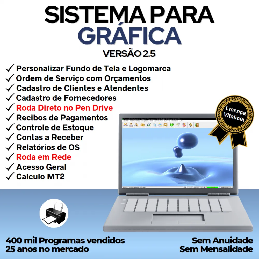 Sistema OS Gráfica Rápida com Produtos e Orçamentos v2.5