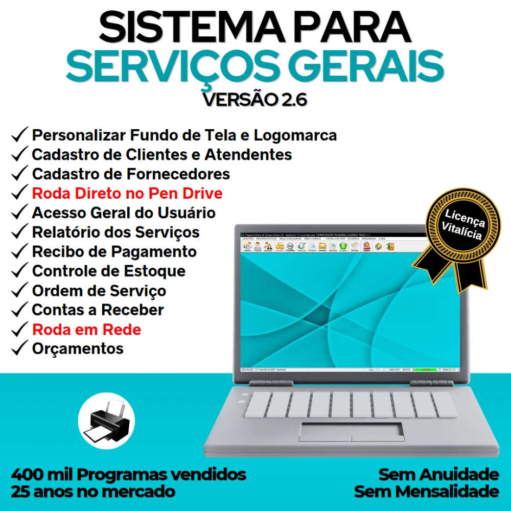 Sistema OS Serviços Gerais, Orçamentos e Relatórios v2.6