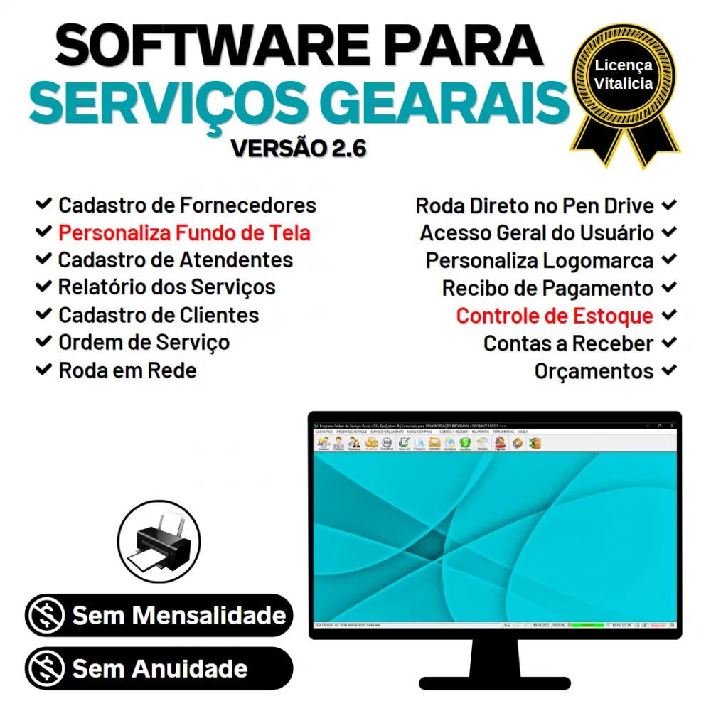 Software OS Serviços Gerais, Orçamentos e Relatórios v2.6