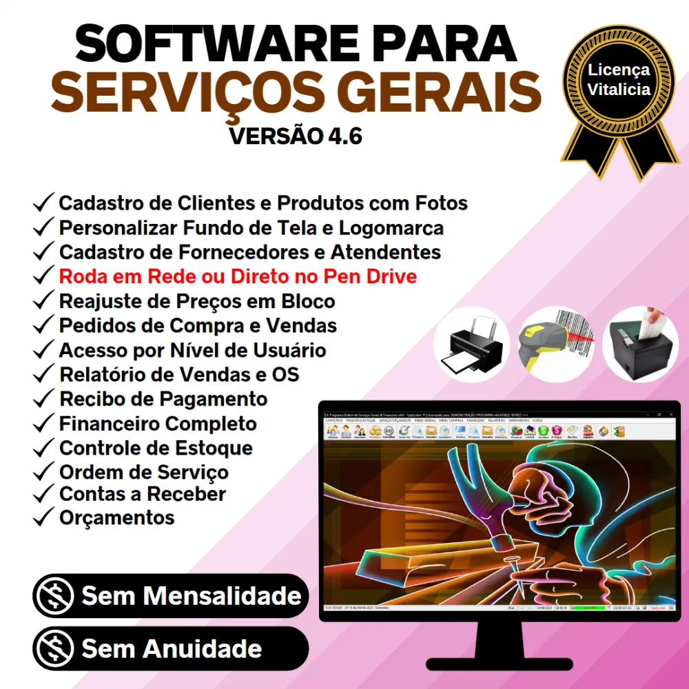 Software OS Serviços Gerais com Vendas e Financeiro v4.6