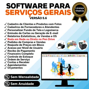 Software OS Serviços Gerais com Vendas, Financeiro e Estatistica v5.6 Plus