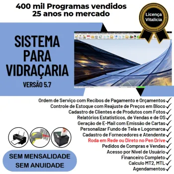 Sistema OS Vidraçaria e Esquadria com Vendas, Financeiro e Agendamento v5.7 Plus