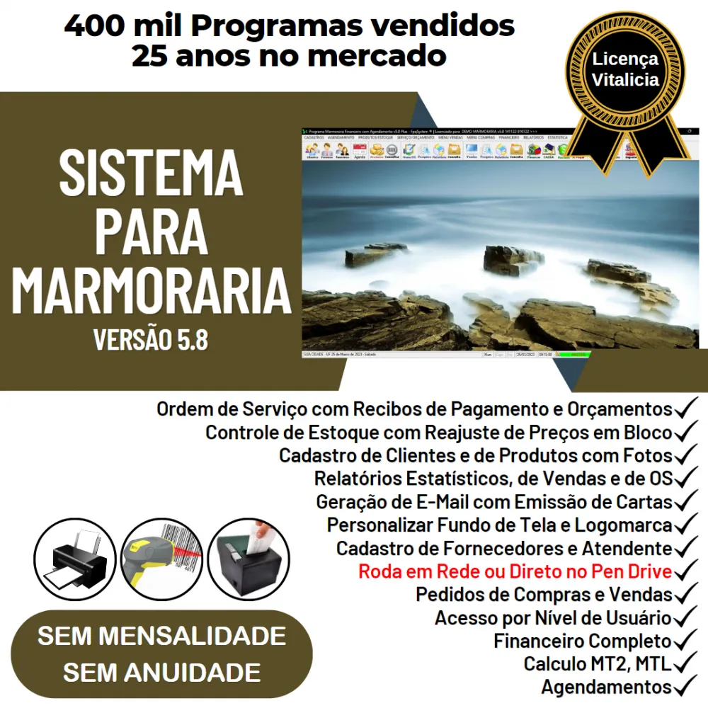 Sistema Ordem de Serviço Marmoraria com Vendas e Financeiro e Agendamento v5.8