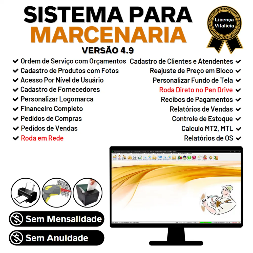 Sistema OS Marcenaria com Ordem de Serviço e Financeiro v4.9