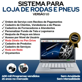 Sistema para Loja de Rodas e Pneus com Vendas e Estoque v1.0