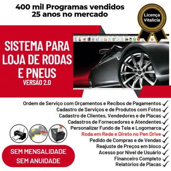 Sistema para Loja de Rodas e Pneus com Vendas, Estoque e Financeiro v2.0