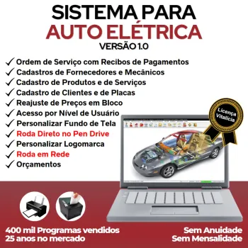 Sistema para Oficina Auto Elétrica com Vendas e Estoque v1.0