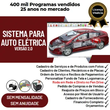 Sistema para Oficina de Auto Elétrica com Ordem de Serviço, Vendas com Financeiro v2.0