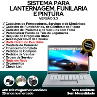 Sistema para Lanternagem, Funilaria, Pintura, Serviços Financeiro com Comissão v3.0 Plus — imagem principal
