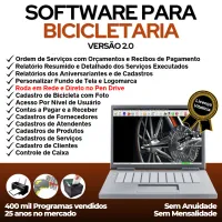 Software para Loja de Bicicletaria com Serviços, Vendas, Estoque e Financeiro v2.0 — imagem principal