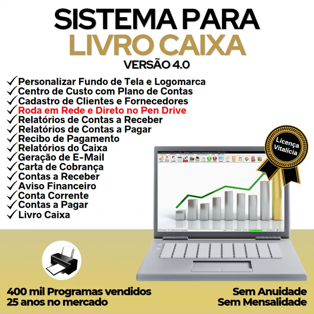 Sistema Livro Caixa Financeiro v4.0 Plus