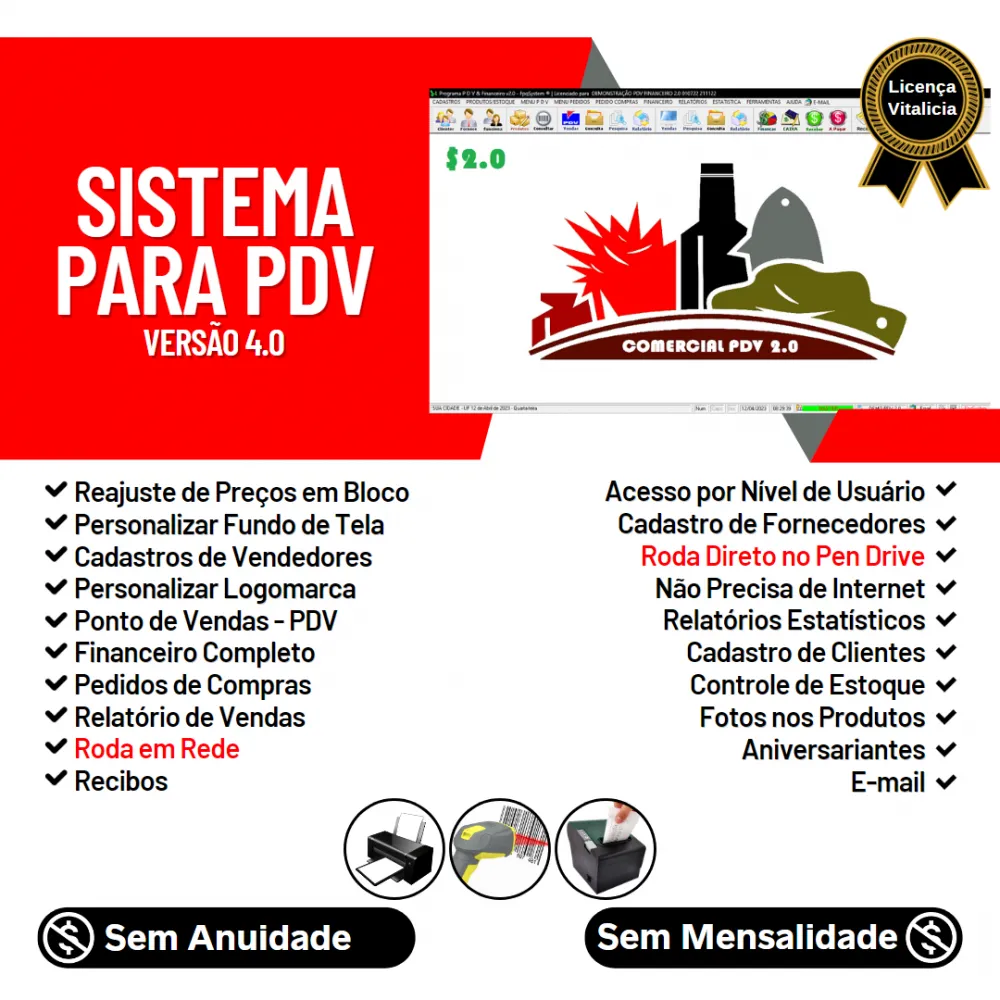 Sistema PDV Frente de Caixa, Estoque e Financeiro v2.0 - Plus